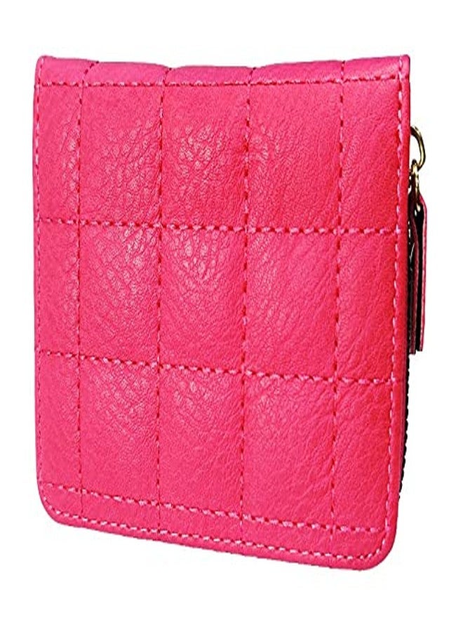 أليكسفيان محفظة صغيرة نسائية من أليكسفيان، حقيبة يد نسائية، محفظة نسائية/سيدات/فتيات، حامل بطاقات بثلاثة جيوب (نقشة مربعات وردية) - Image 5